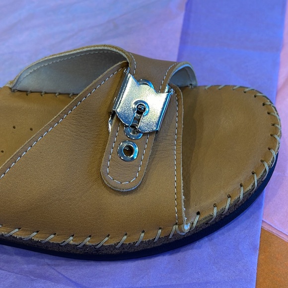 NovaFlex slippers from Europe. Slip on shoes, size 8, wedge, tan colored, summer - Picture 4 of 4